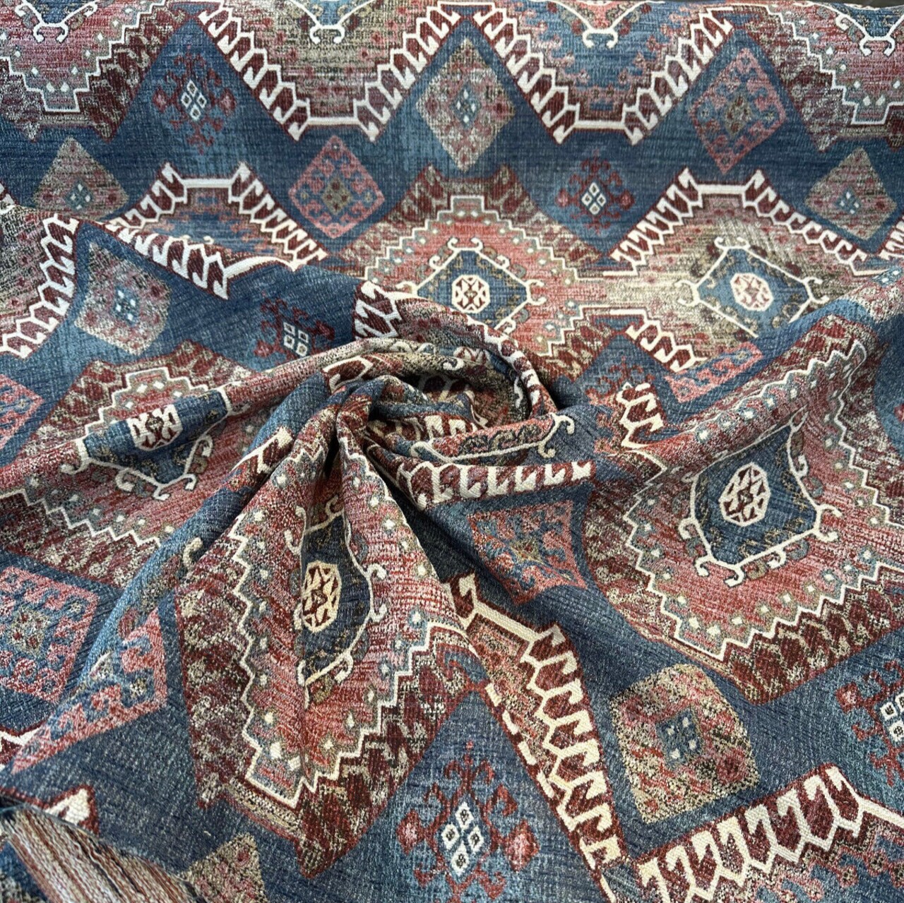 1 Yard Southwestern Upholstery Fabric Swavelle Wild Frontier Patriot Kilim 57 Inch Width 88% Polyester 12% Polyester Chenille